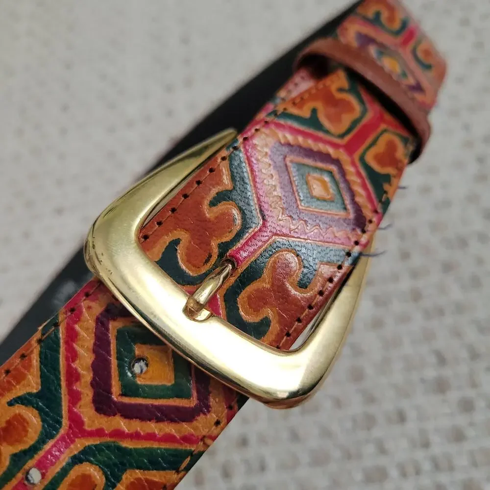 Handmade brown tooled